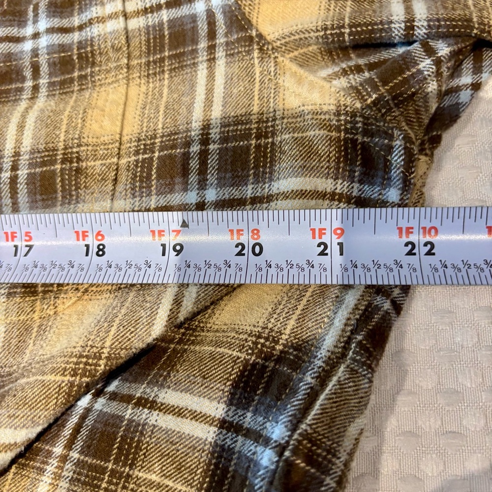 Hand Crafted 1/2 & 1/2 Plaid FlannelShirt Men's M-L - Picture 9 of 13
